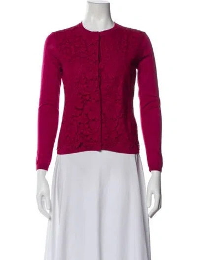 Pre-owned Valentino Wool Crew Neck Sweater In Purple