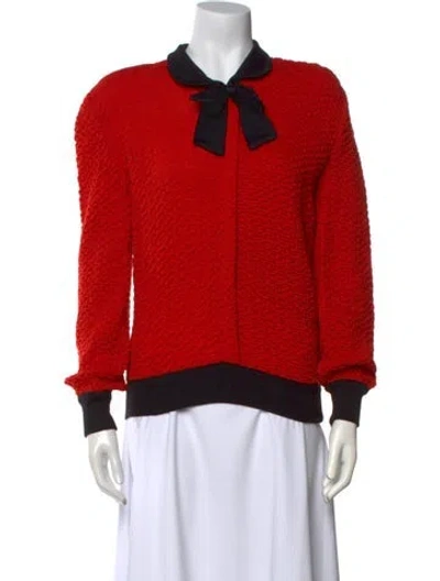 Pre-owned Valentino Wool Crew Neck Sweater In Red