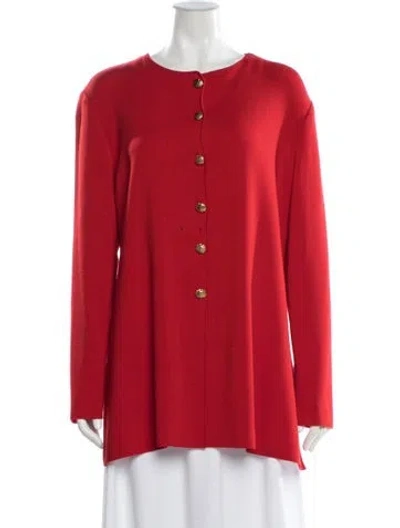 Pre-owned Valentino Wool Crew Neck Sweater In Red