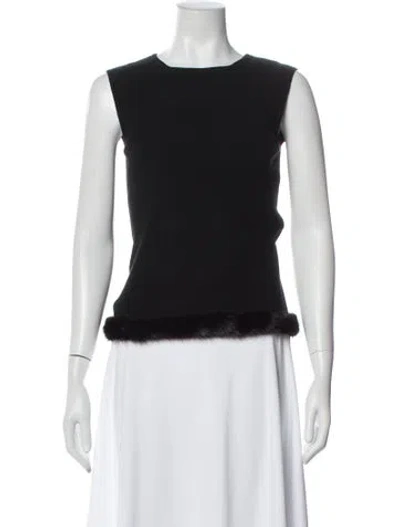 Pre-owned Valentino Wool Crew Neck Top In Black