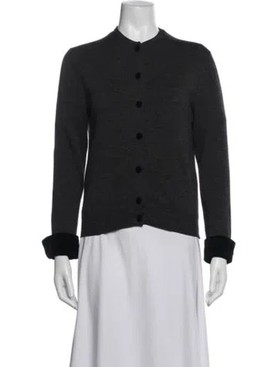 Pre-owned Valentino Wool Crew Neck Top In Blue