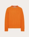 Valentino Wool Crewneck Jumper In Orange