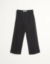 Valentino Garavani Charcoal Wool Pant In Black