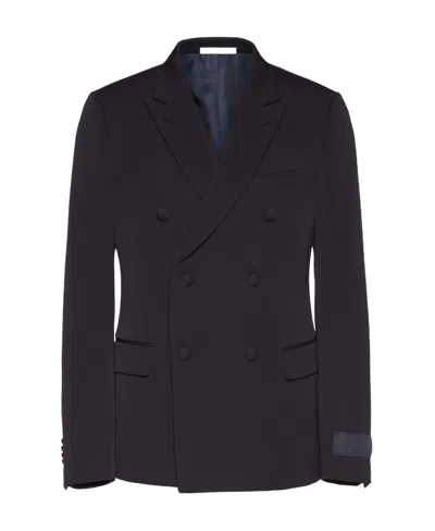 Valentino Wool Double-breasted Blazer In Black