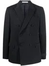 Valentino Wool Double-breasted Blazer In Blue