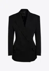 Valentino Wool Double-breasted Jacket In Black