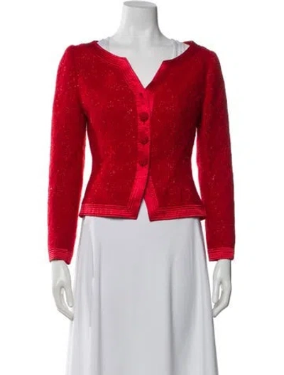 Pre-owned Valentino Wool Evening Jacket In Red
