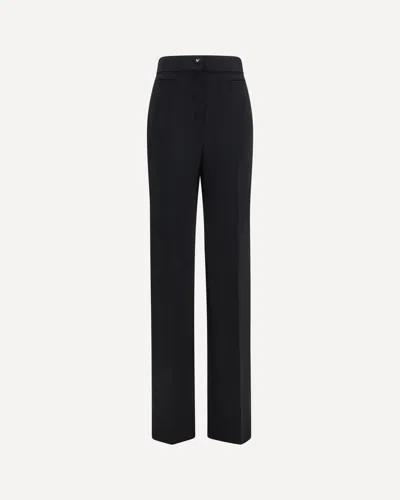 Valentino Wool Flare Pants In Black