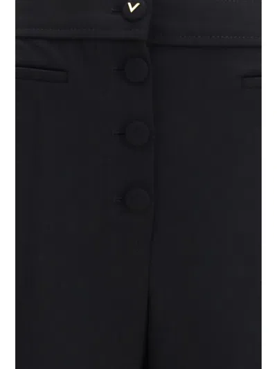 Valentino Wool Flare Trousers In Black