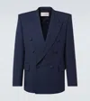 Valentino Wool Gabardine Jacket In Blue