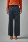 Valentino Wool Gabardine Pants With Turn-ups In Gray