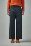 Valentino Wool Gabardine Pants With Turn-ups In Gray