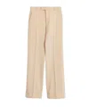 Valentino Wool Gabardine Trousers With Turn-ups In Nude