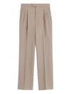 Valentino Wide-leg Pleated Wool-gabardine Trousers In Grey