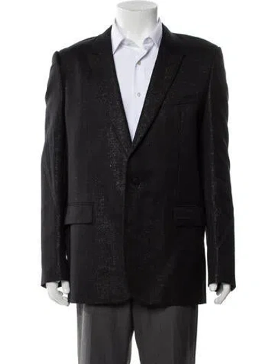 Pre-owned Valentino Wool Glitter Accents Blazer In Black