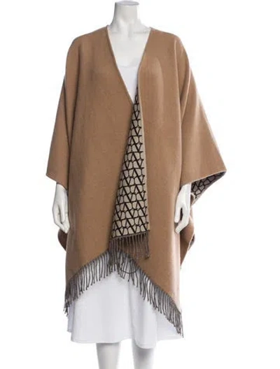Pre-owned Valentino Wool Graphic Print Sweater In Brown/neutrals