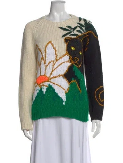 Pre-owned Valentino Wool Graphic Print Sweater In Neutral