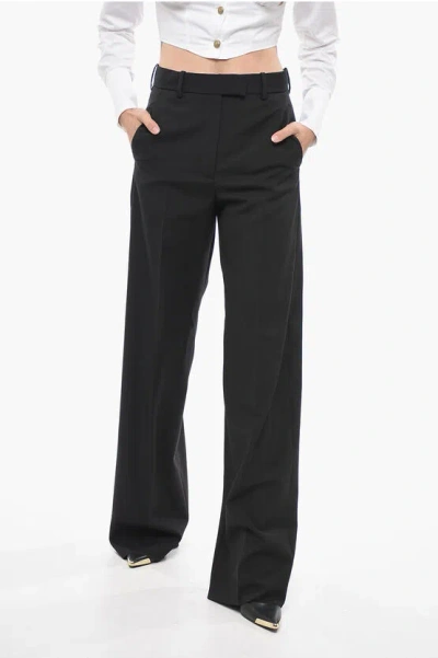 Valentino Wool High-waisted Trousers In Black