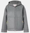 Valentino Virgin Wool Heavy Hood With Zip Closure In Grey