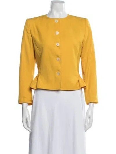 Pre-owned Valentino Wool Jacket In Yellow