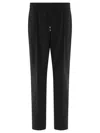 Valentino Regular Fit Black Jogging Pants In Wool-mohair Blend