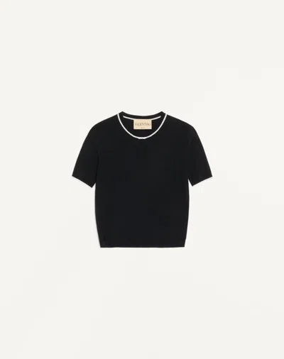 Valentino Wool Jumper Woman Black/ivory L