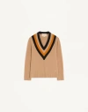 Valentino Garavani Wool Sweater Sweaters And Cardigans Beige In Gray