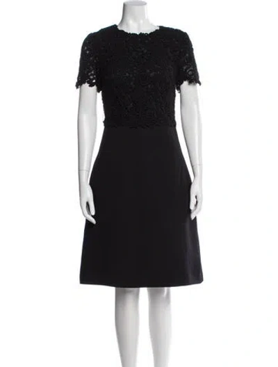 Pre-owned Valentino Wool Knee-length Dress In Black
