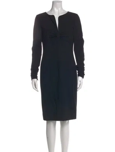 Pre-owned Valentino Wool Knee-length Dress In Black