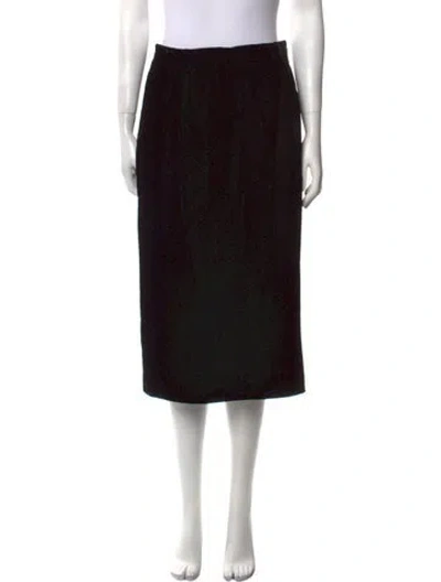 Pre-owned Valentino Wool Knee-length Skirt In Black
