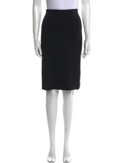 Pre-owned Valentino Wool Knee-length Skirt In Black