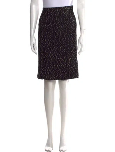 Pre-owned Valentino Wool Knee-length Skirt In Black