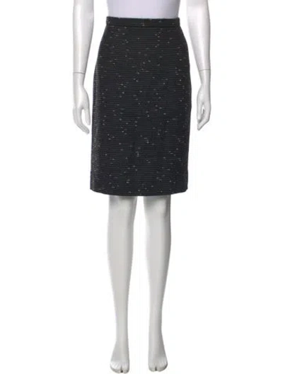 Pre-owned Valentino Wool Knee-length Skirt In Black