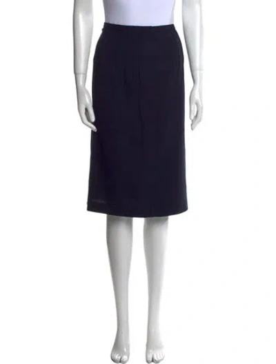 Pre-owned Valentino Wool Knee-length Skirt In Blue