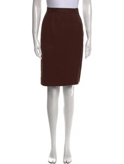 Pre-owned Valentino Wool Knee-length Skirt In Brown