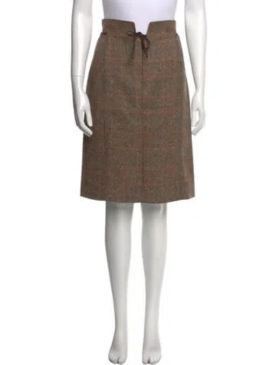 Pre-owned Valentino Wool Knee-length Skirt In Brown
