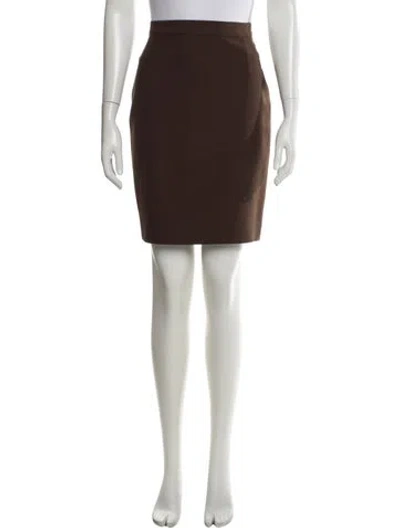 Pre-owned Valentino Wool Knee-length Skirt In Brown