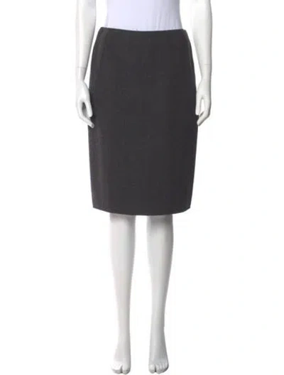 Pre-owned Valentino Wool Knee-length Skirt In Gray