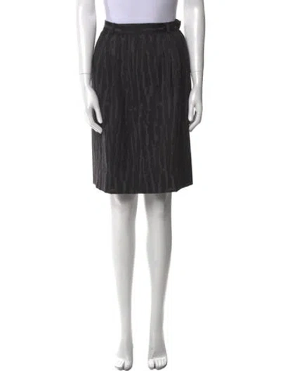Pre-owned Valentino Wool Knee-length Skirt In Gray