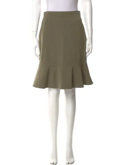 Pre-owned Valentino Wool Knee-length Skirt In Green