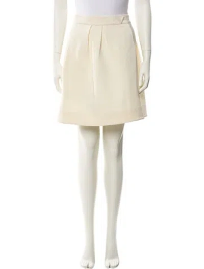 Pre-owned Valentino Wool Knee-length Skirt In Neutral