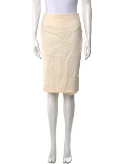 Pre-owned Valentino Wool Knee-length Skirt In Neutral