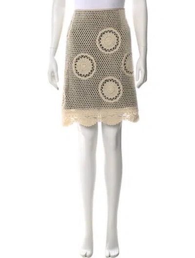 Pre-owned Valentino Wool Knee-length Skirt In Neutral