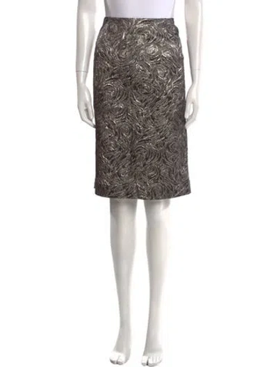 Pre-owned Valentino Wool Knee-length Skirt In Silver