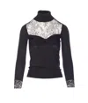 Valentino Knitwear With Bow And Sheer Panel In Black