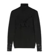 Valentino Wool Lace-insert Top In Black