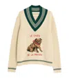 Valentino Butter-coloured Sweater With Le Chien De La Maison Embroidery In Nude