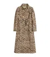 Valentino Leopard Print Belted Coat In Sand