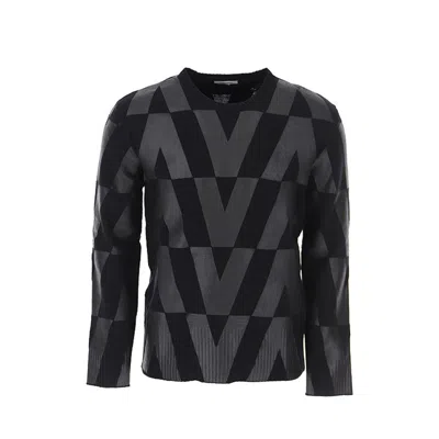 Valentino Wool Logo Sweartshirt In Black
