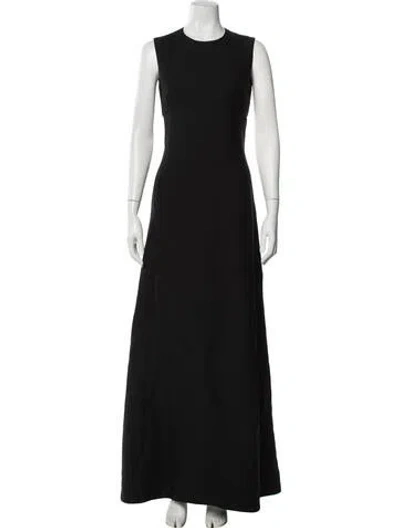 Pre-owned Valentino Wool Long Dress In Black
